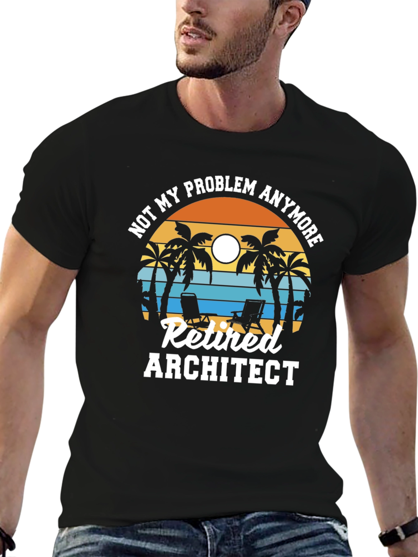 Retired Architect T-Shirt - Beach Design