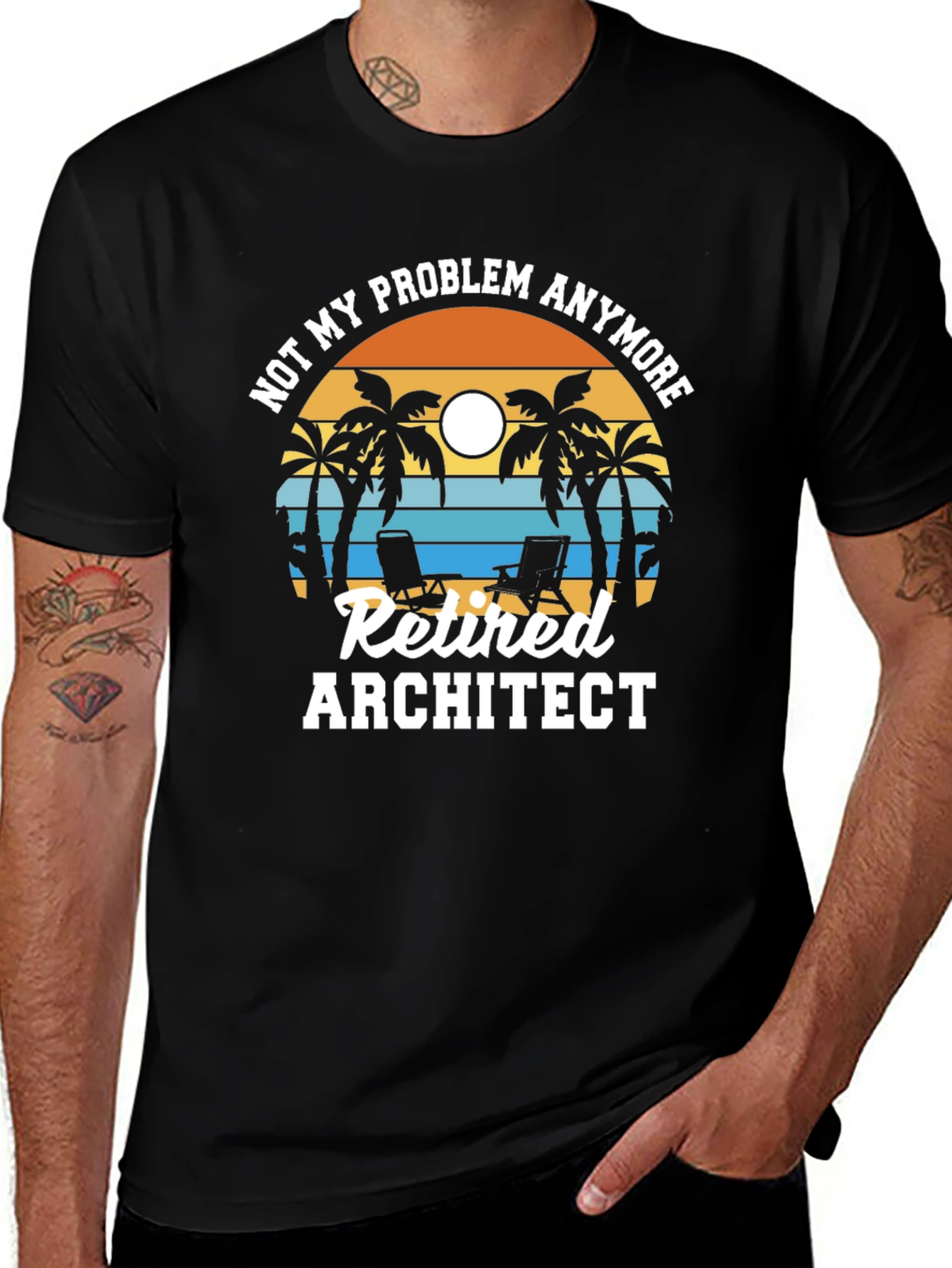 Retired Architect T-Shirt - Beach Design
