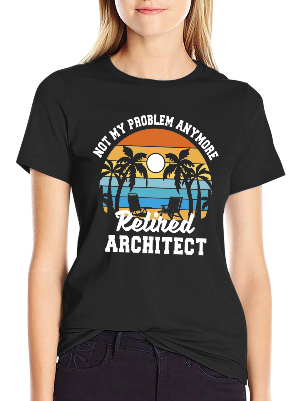 Retired Architect T-Shirt - Beach Design