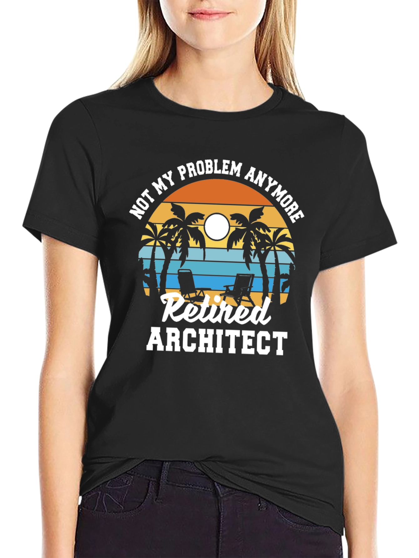 Retired Architect T-Shirt - Beach Design