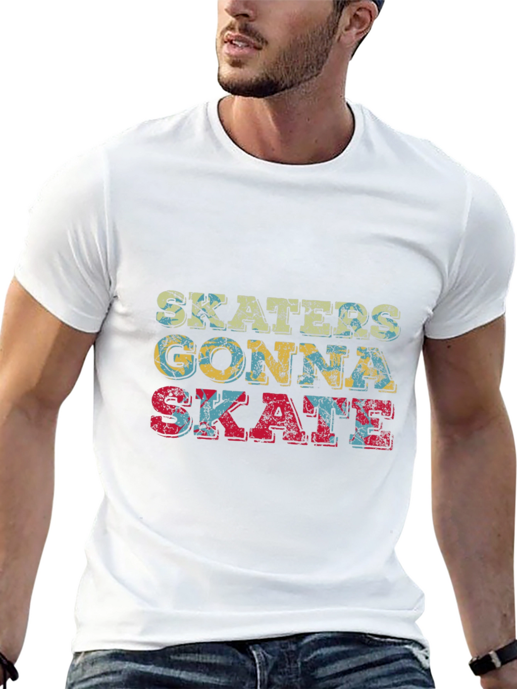 Skaters Gonna Skate Graphic Tee - Retro Style
