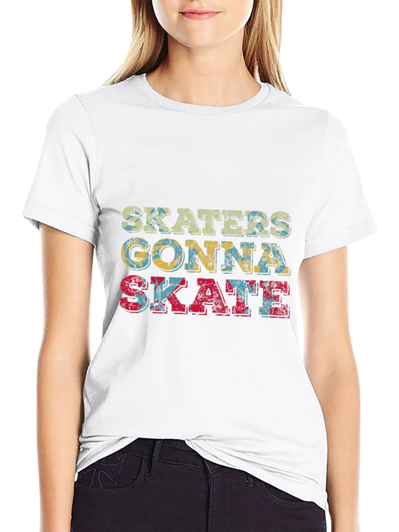 Skaters Gonna Skate Graphic Tee - Retro Style