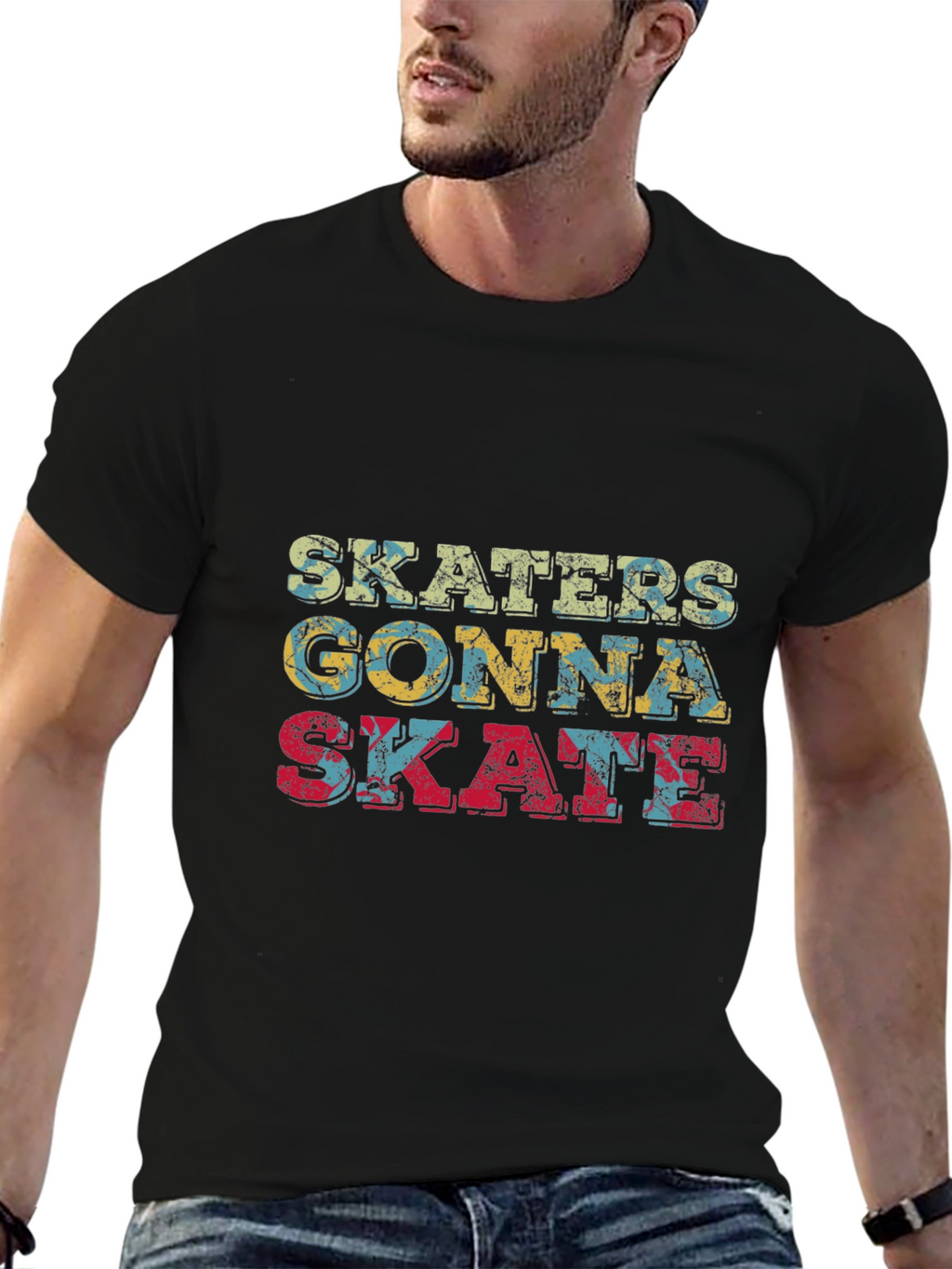 Skaters Gonna Skate Graphic Tee - Retro Style