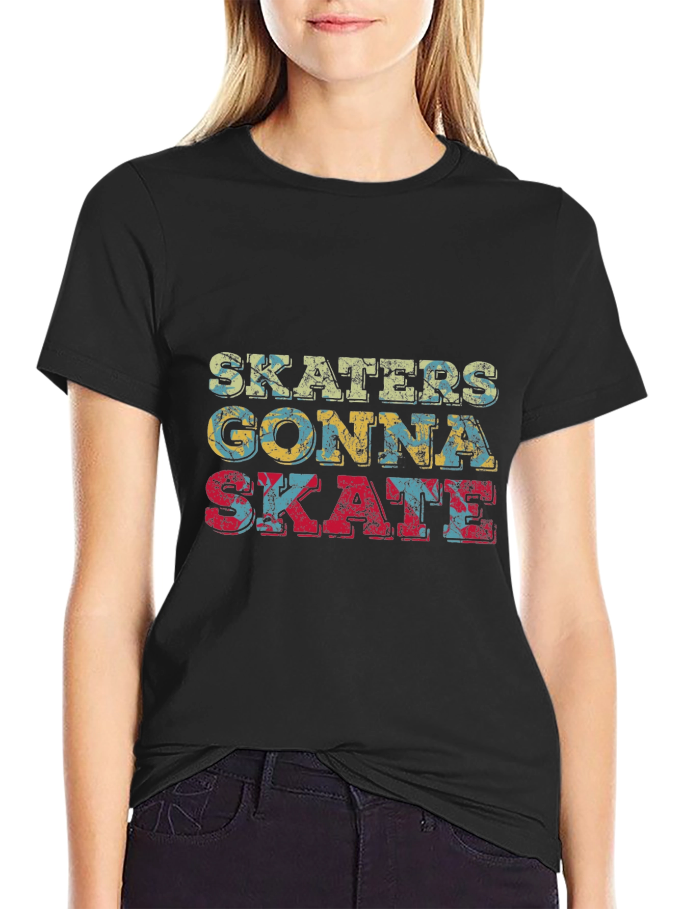 Skaters Gonna Skate Graphic Tee - Retro Style