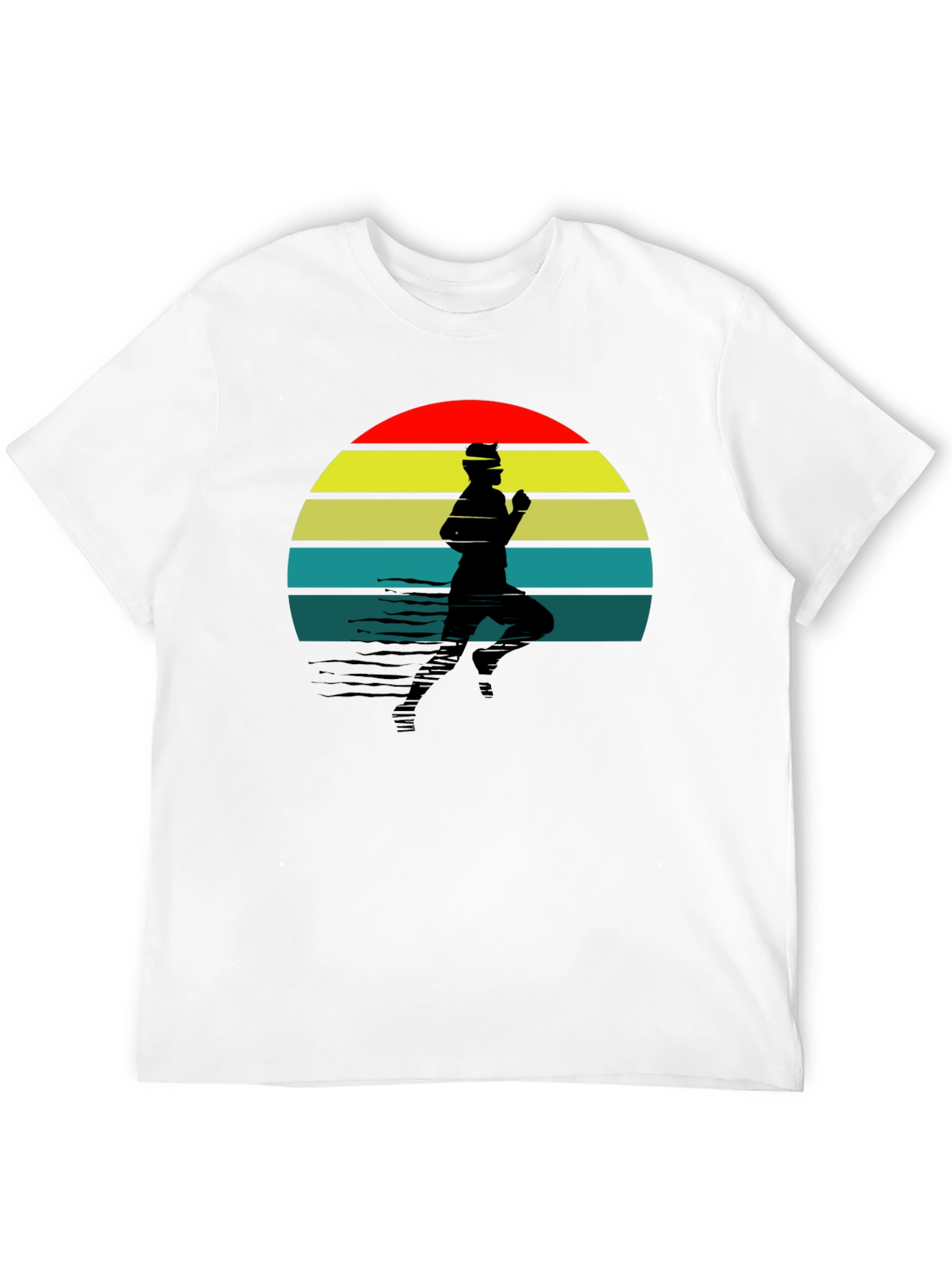 Retro Runner T-Shirt - Black Sunset Design