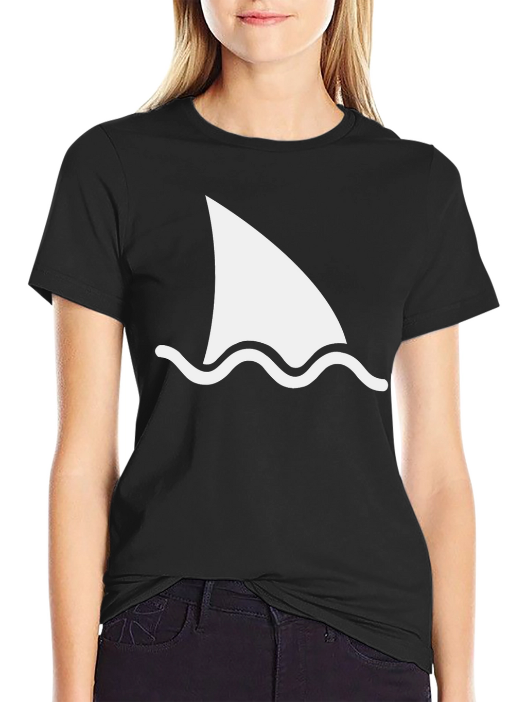 Shark Fin Graphic Tee - Black