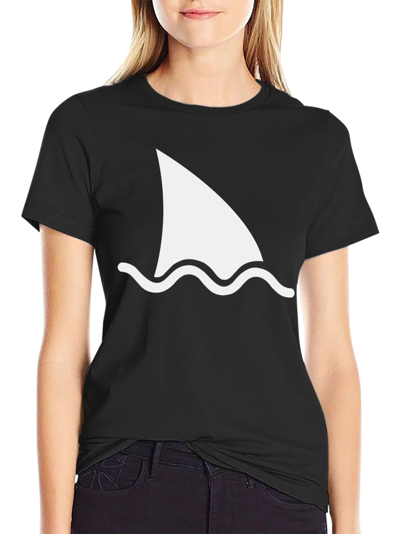 Shark Fin Graphic Tee - Black