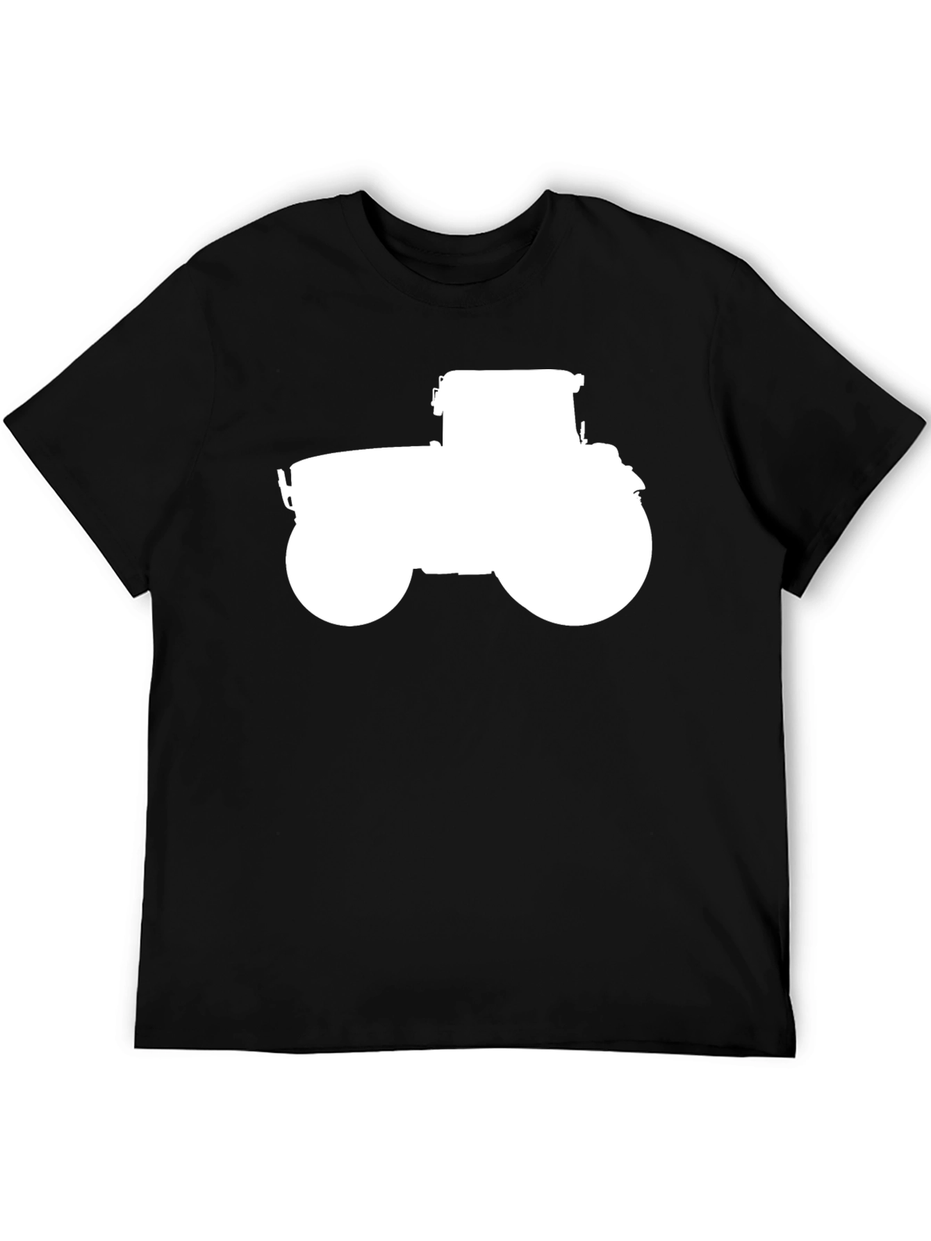 Tractor Graphic Tee - Black Cotton Casual Shirt