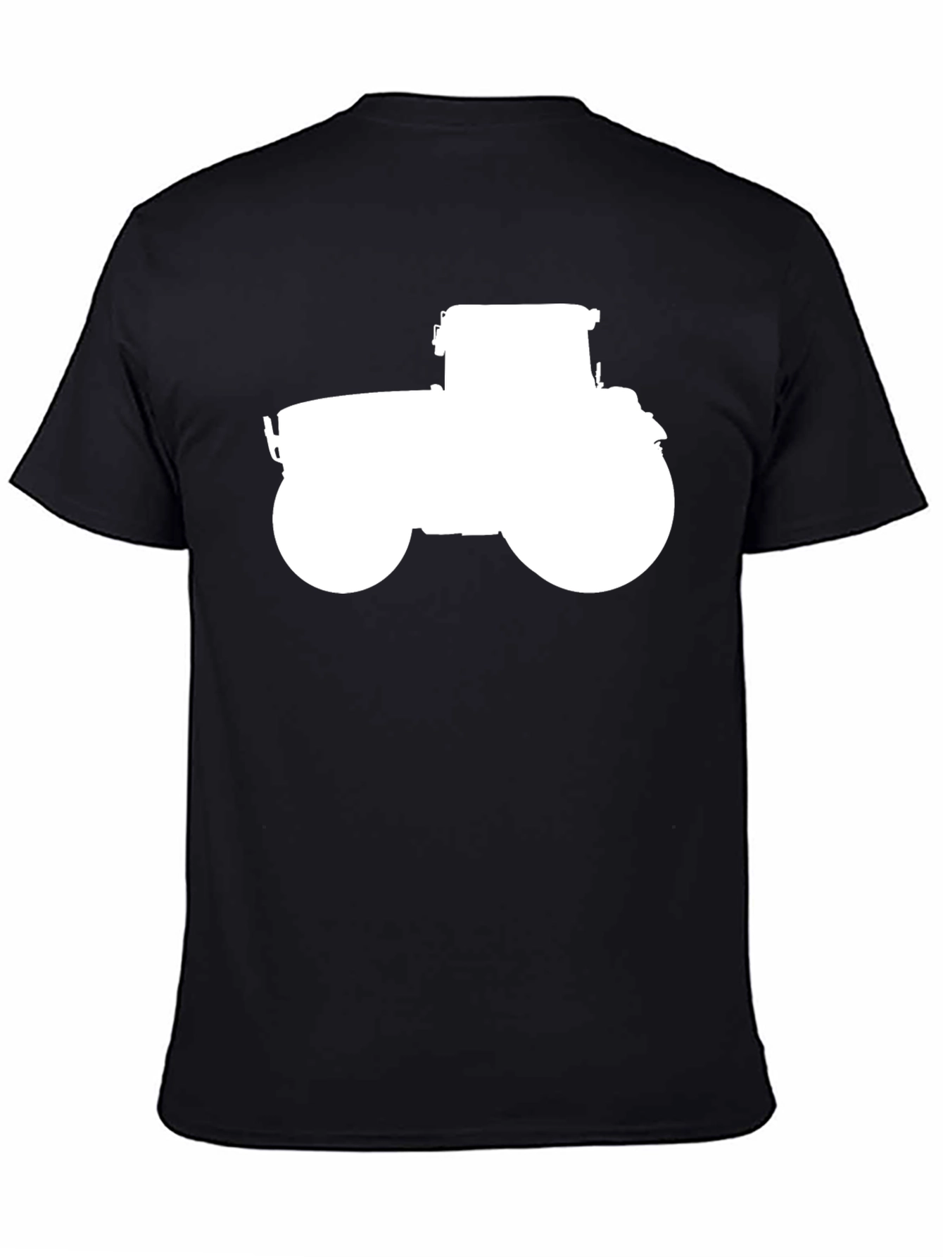 Tractor Graphic Tee - Black Cotton Casual Shirt