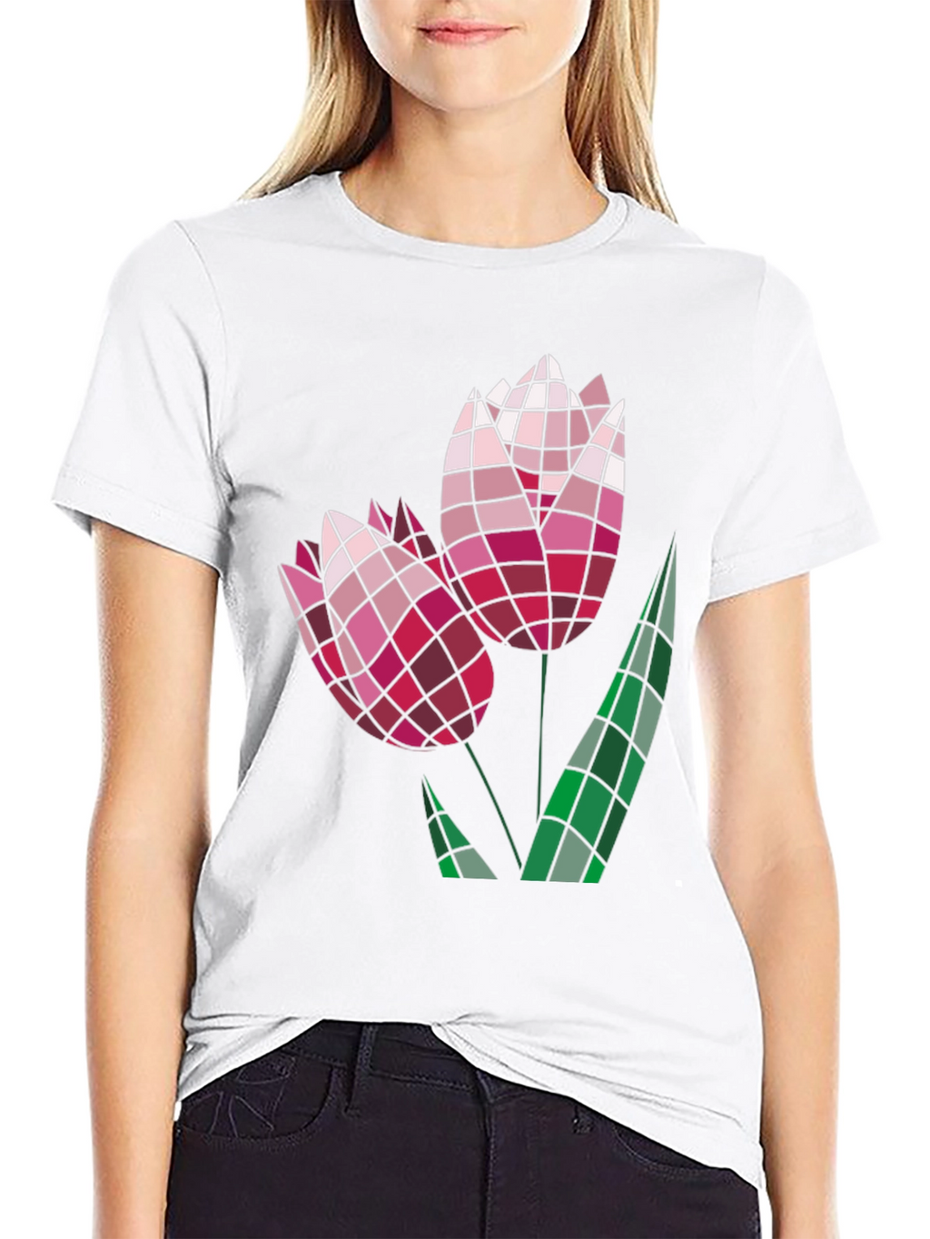 Geometric Floral Tee