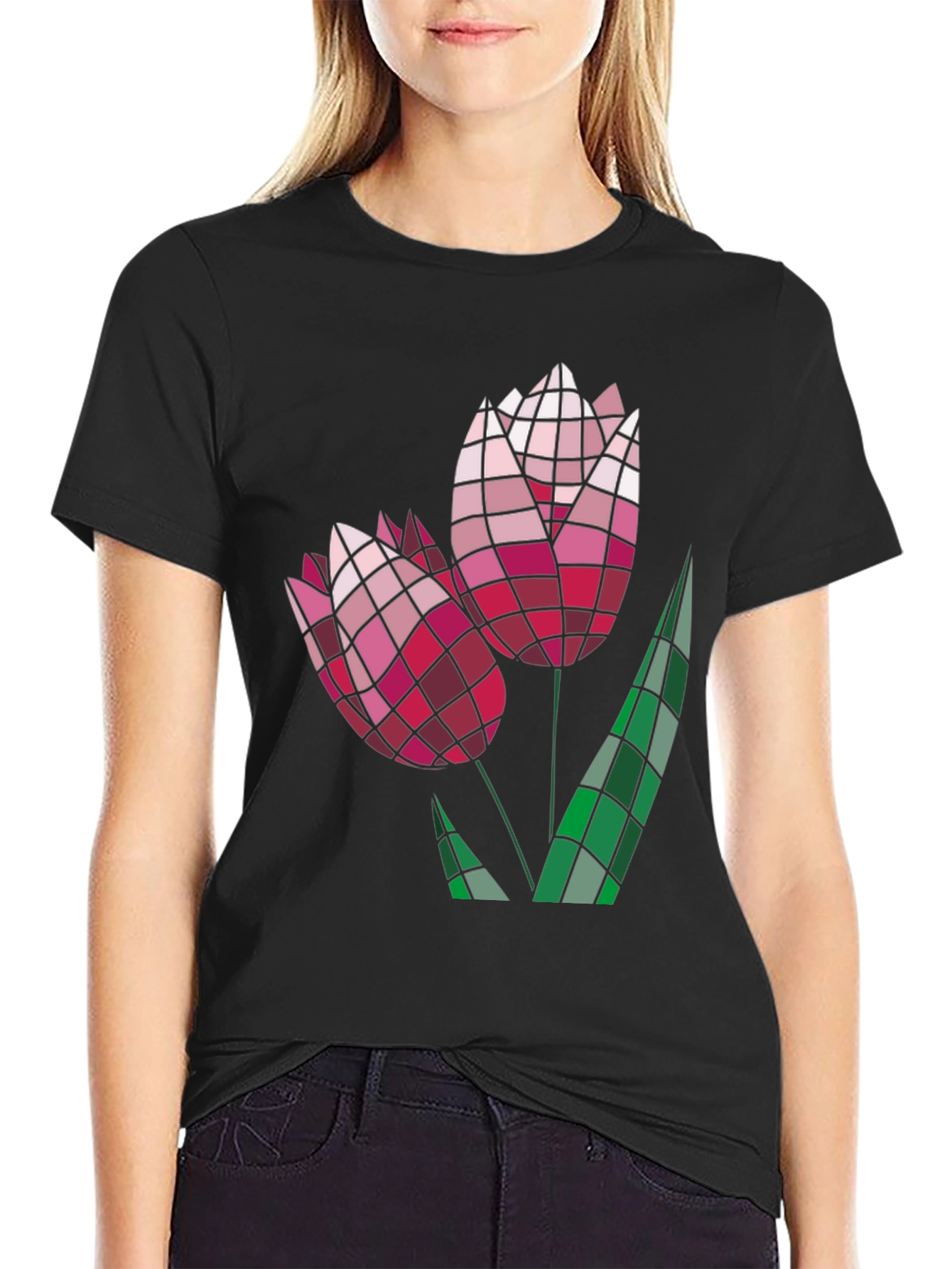 Geometric Floral Tee