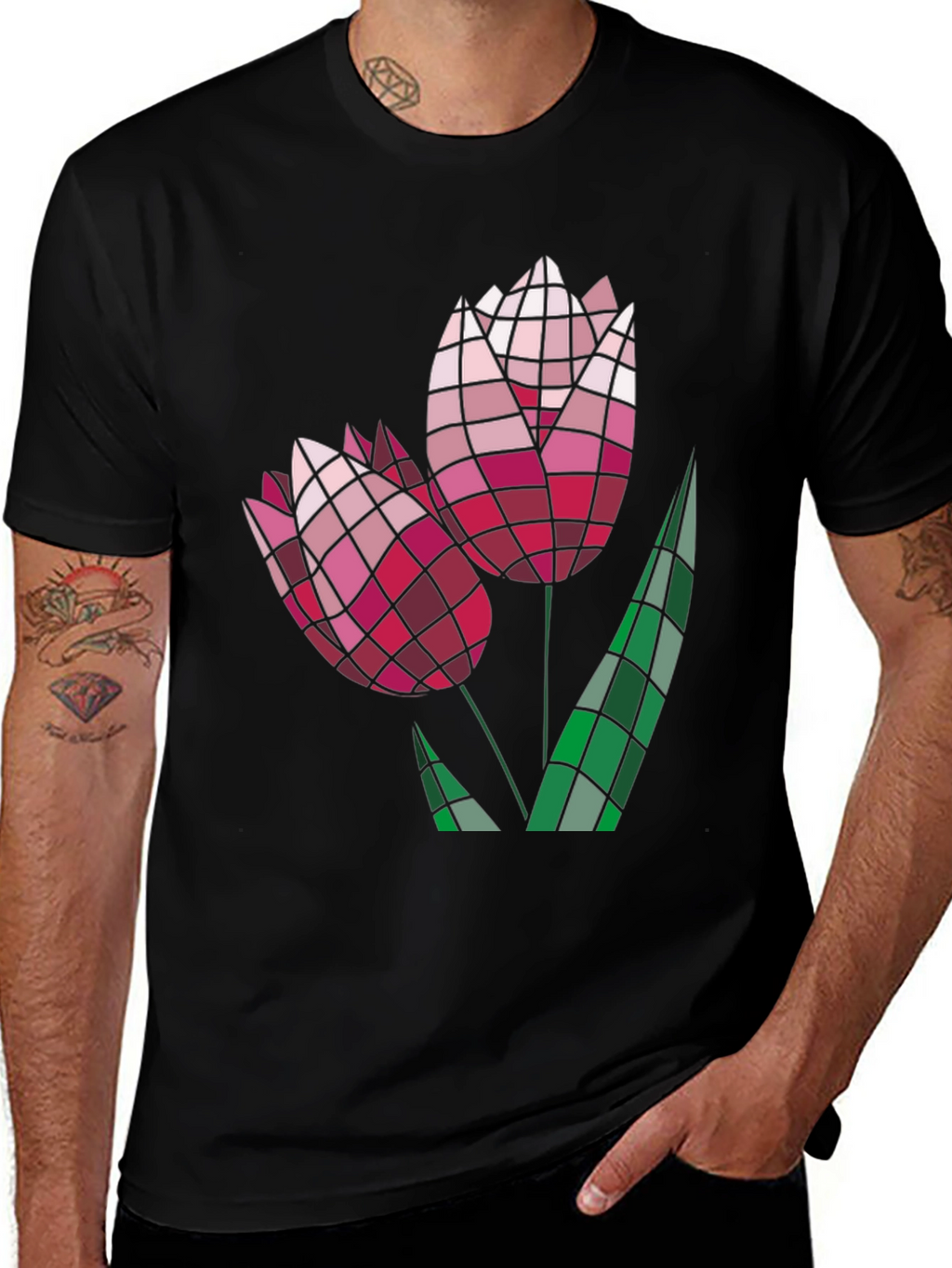 Geometric Floral Tee