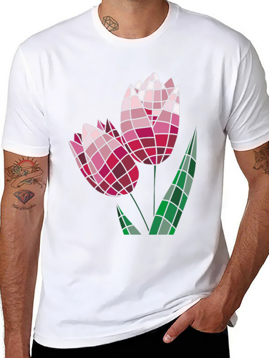 Geometric Floral Tee