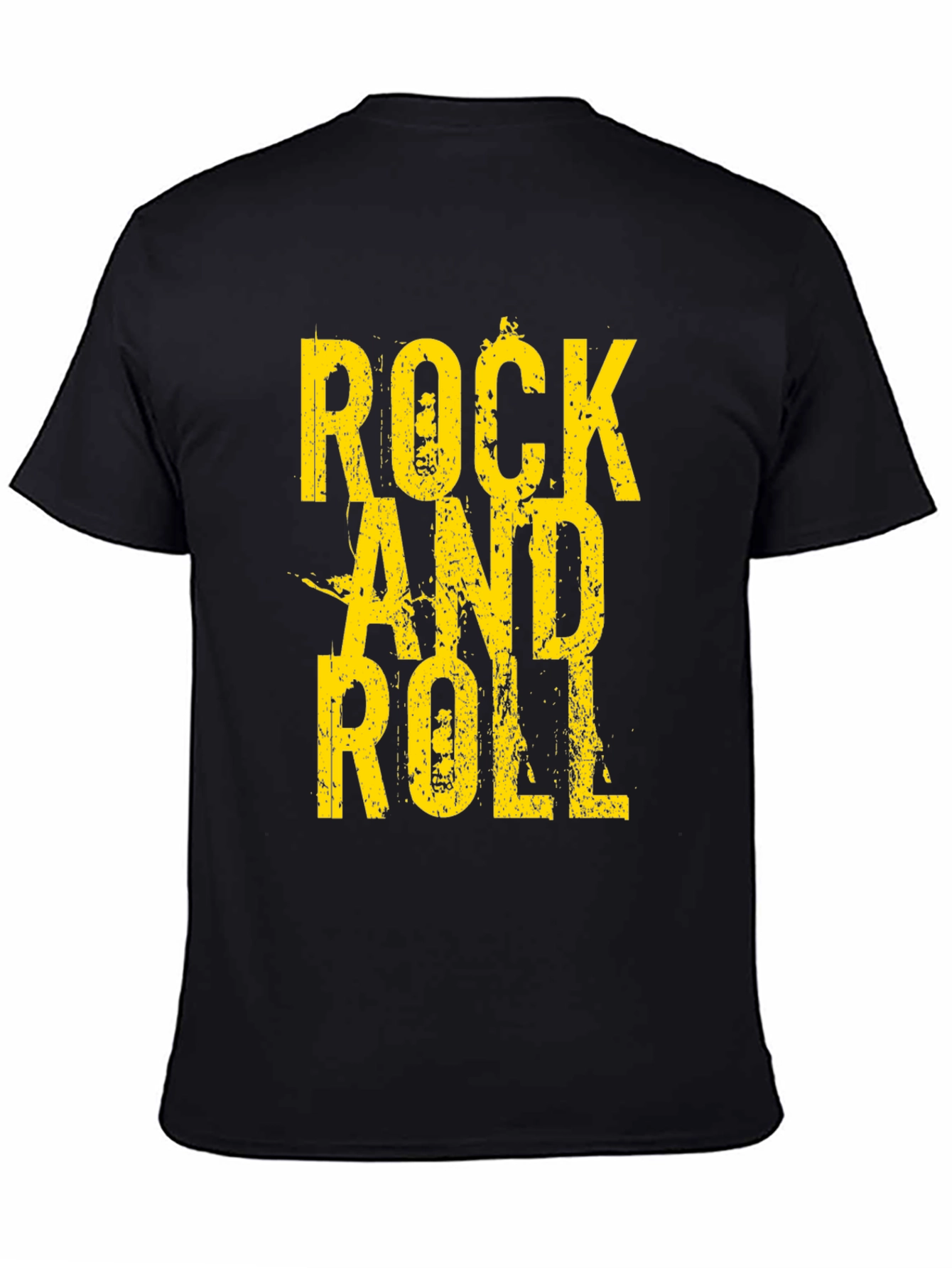 Rock and Roll Graphic Tee - Black Cotton T-Shirt