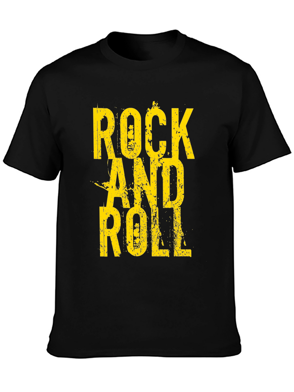 Rock and Roll Graphic Tee - Black Cotton T-Shirt