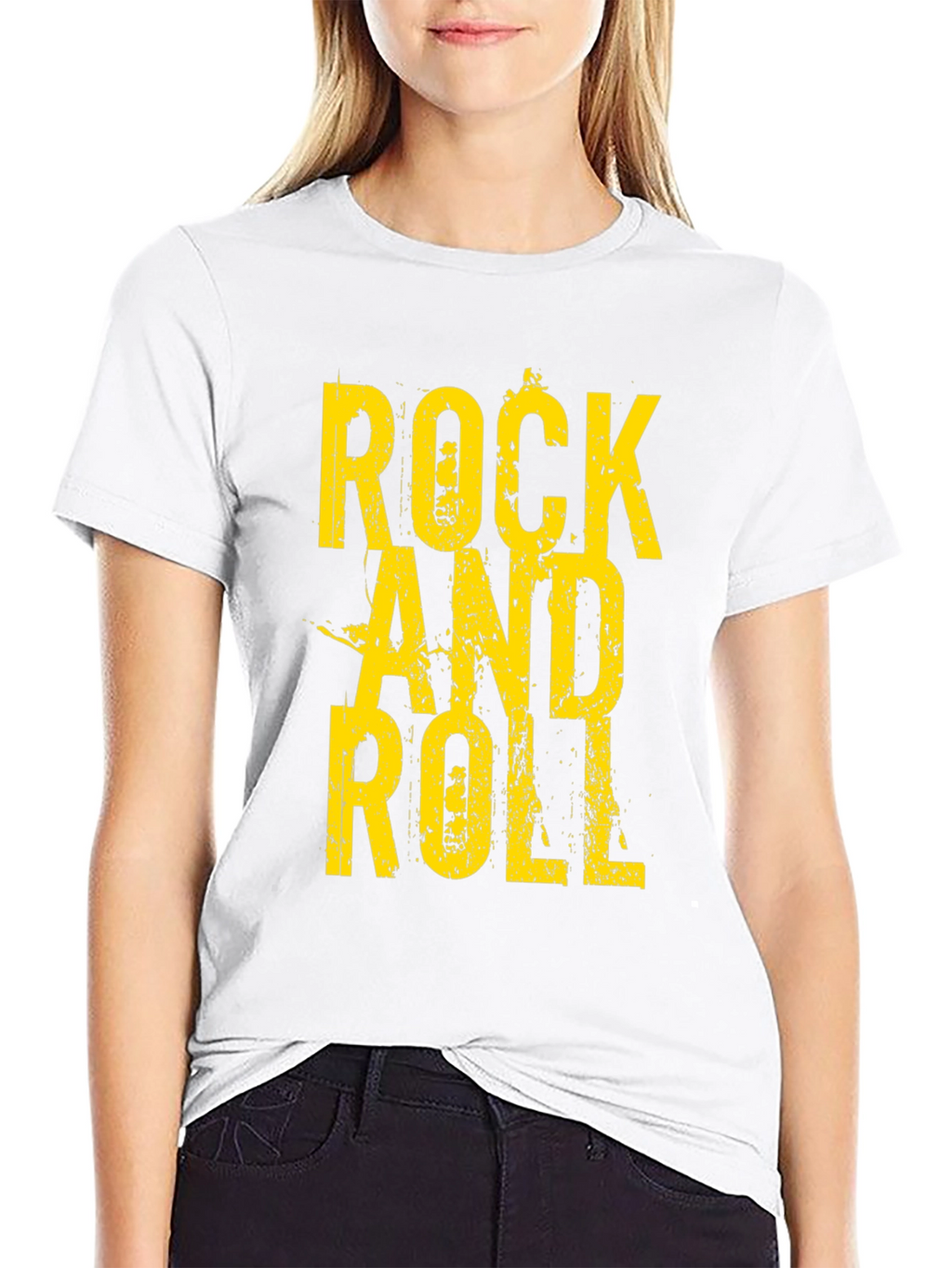 Rock and Roll Graphic Tee - Black Cotton T-Shirt
