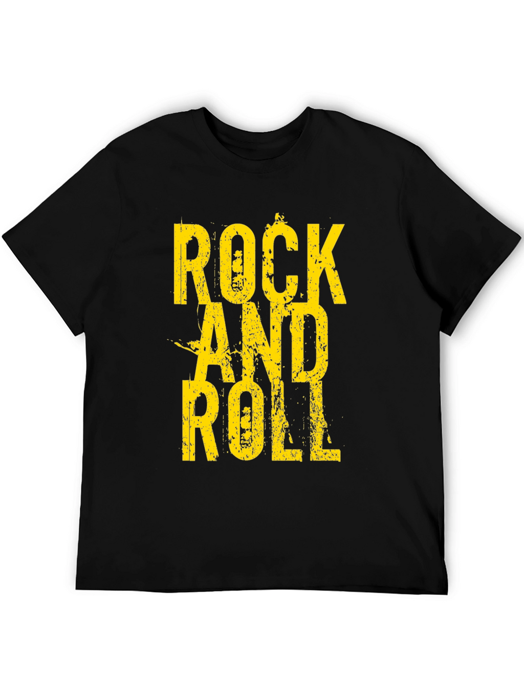 Rock and Roll Graphic Tee - Black Cotton T-Shirt