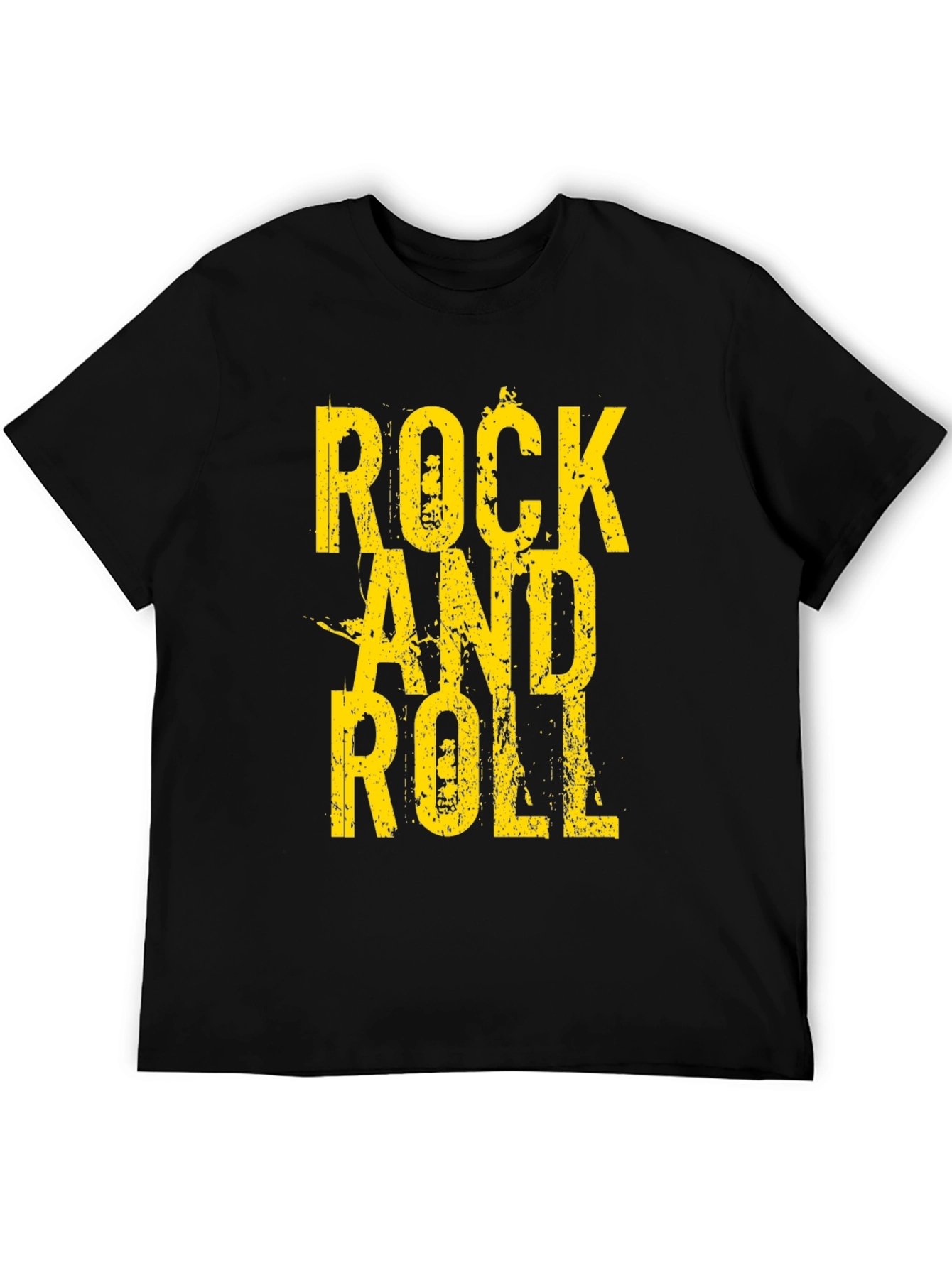 Rock and Roll Graphic Tee - Black Cotton T-Shirt