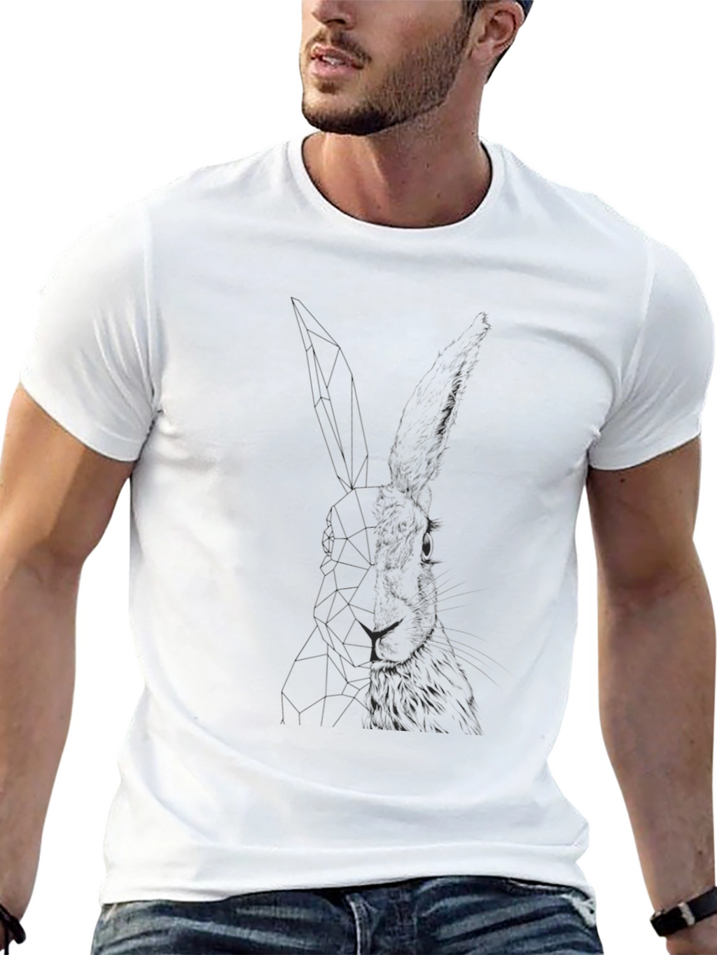 Mens Black Lion Graphic Tee