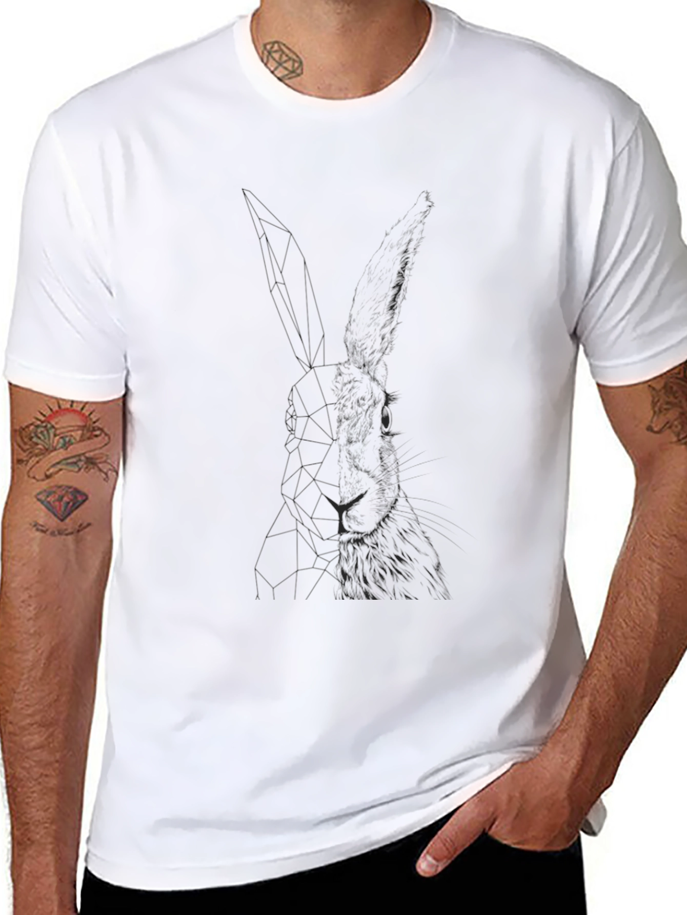 Mens Black Lion Graphic Tee