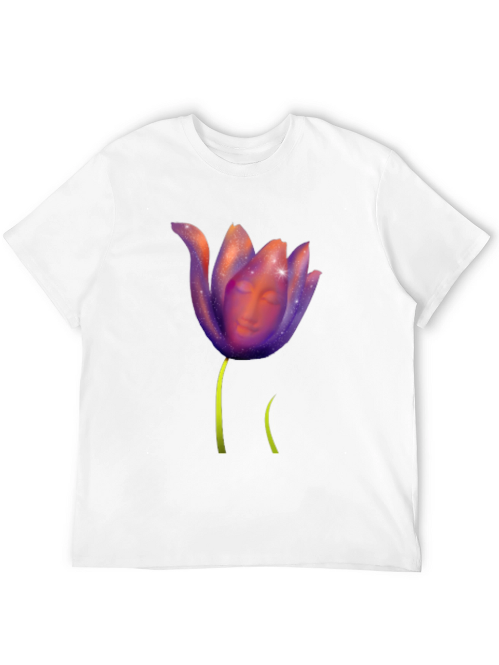 Floral Face Graphic Black Tee