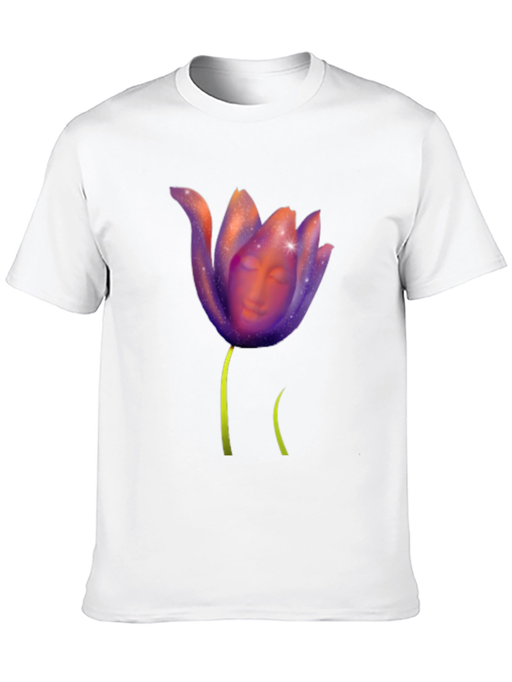 Floral Face Graphic Black Tee