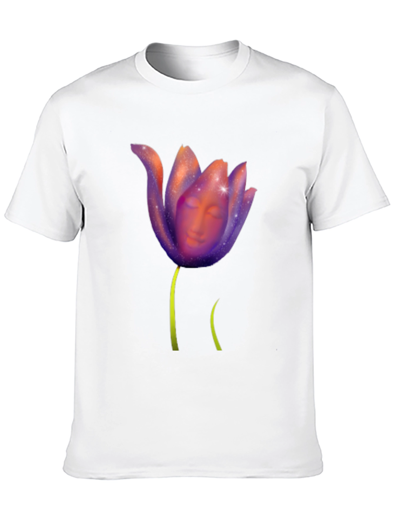 Floral Face Graphic Black Tee