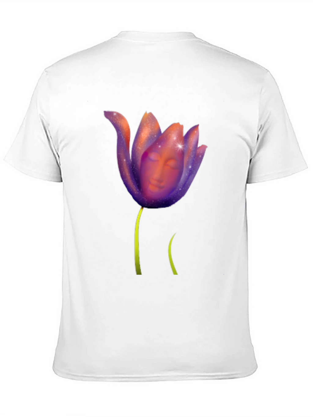 Floral Face Graphic Black Tee