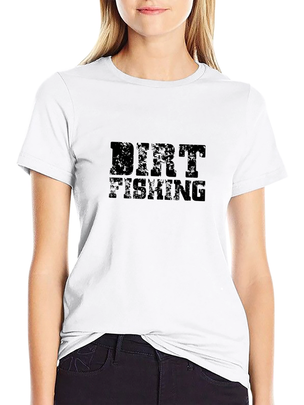 Dirt Fishing Graphic Tee - Black Cotton T-Shirt