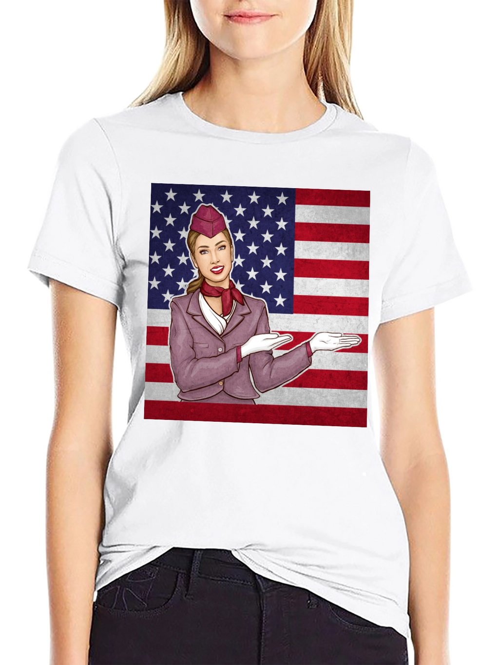 Patriotic Flight Attendant Graphic Tee