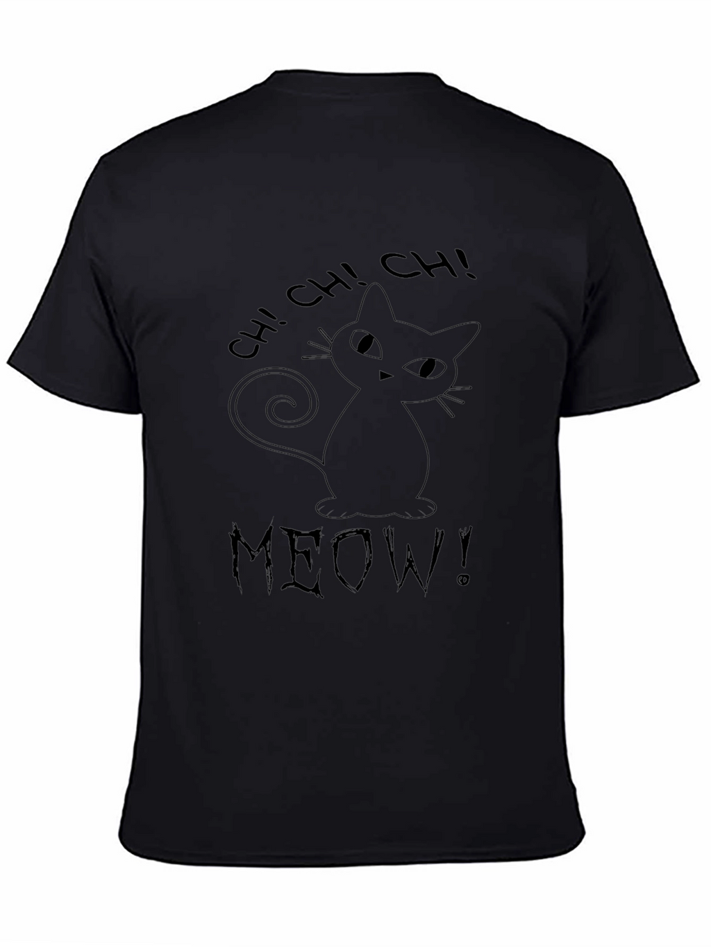 Whimsical Black Cat T-Shirt - CH! CH! MEOW!