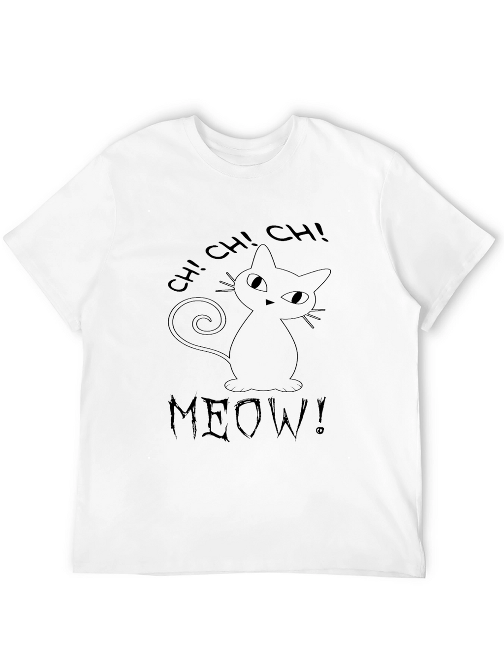 Whimsical Black Cat T-Shirt - CH! CH! MEOW!