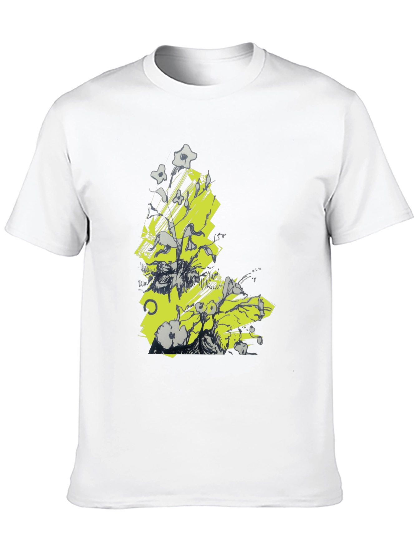 Abstract Graphic Tee - Black Cotton T-Shirt
