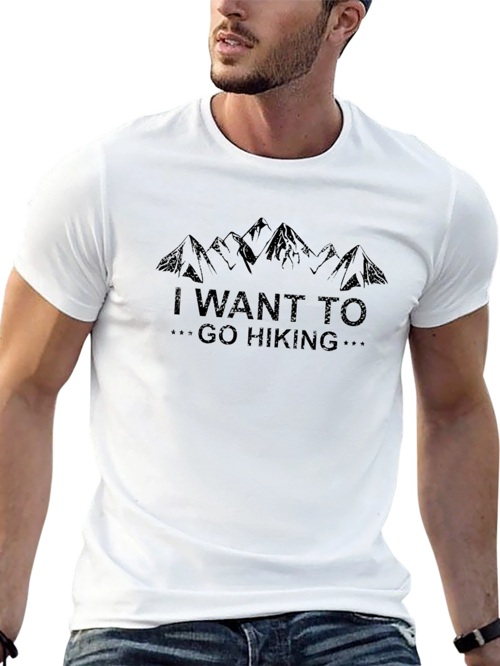 I Want to Go Hiking Black T-Shirt