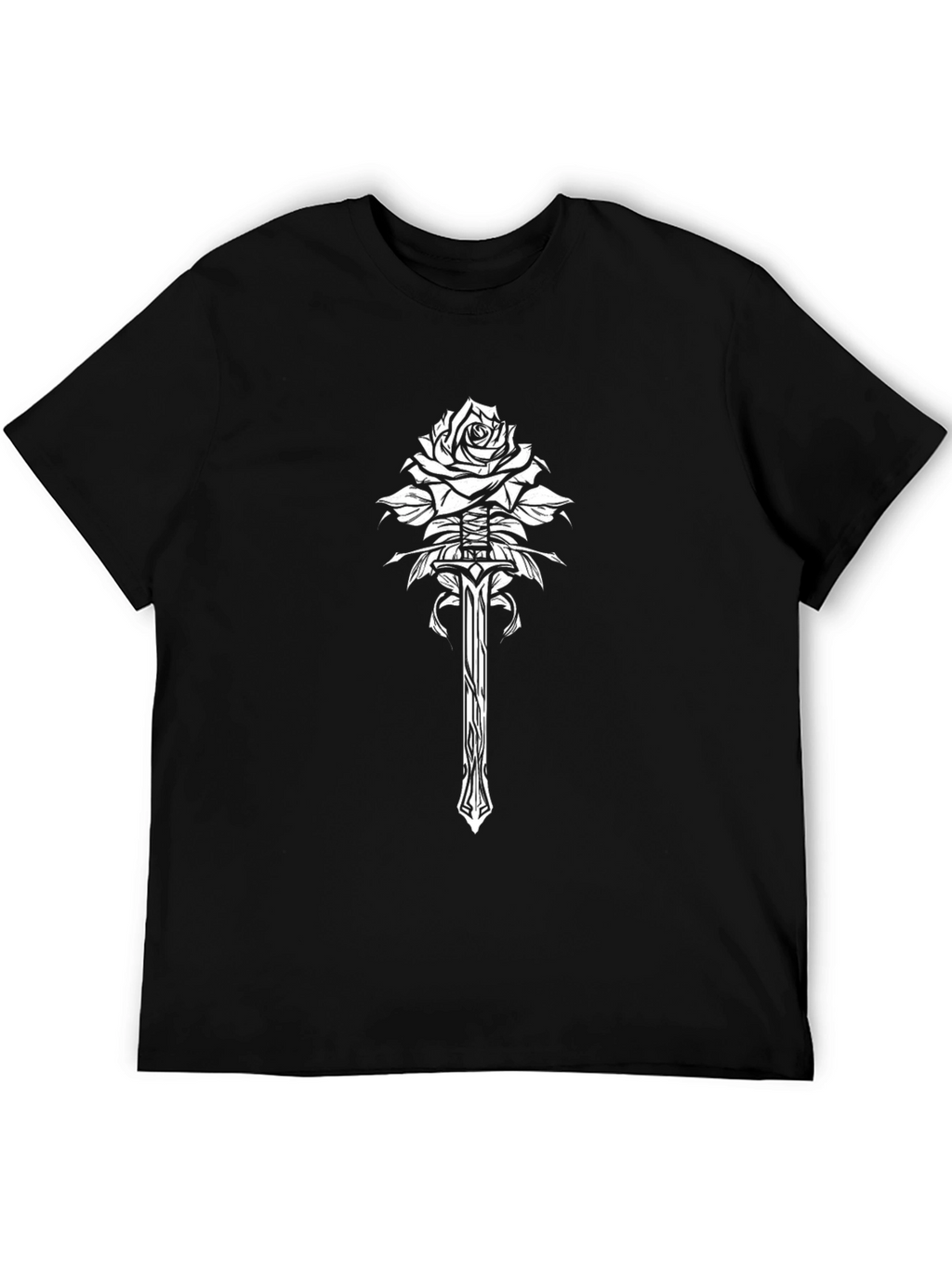 Rose & Sword Graphic Black T-Shirt