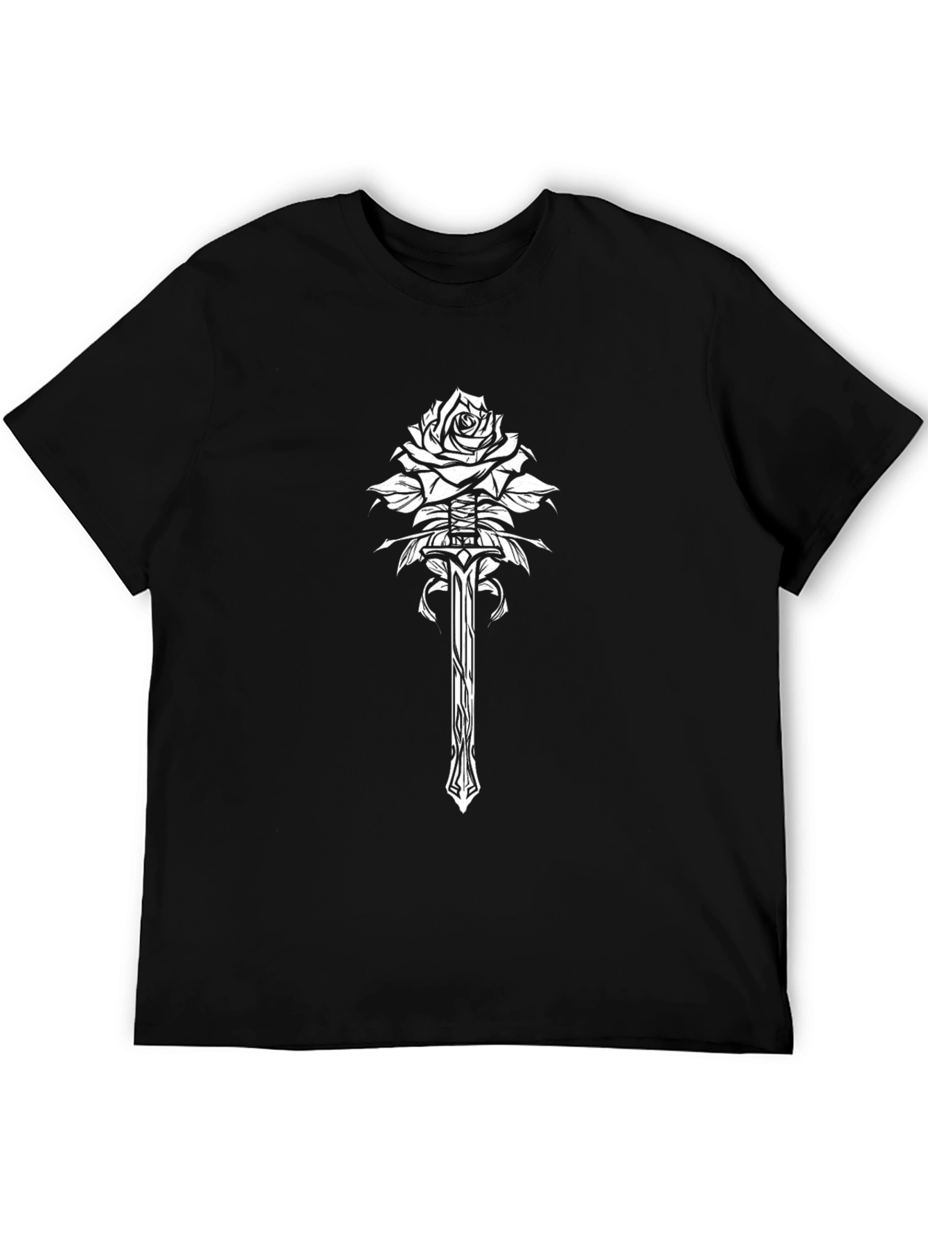 Rose & Sword Graphic Black T-Shirt