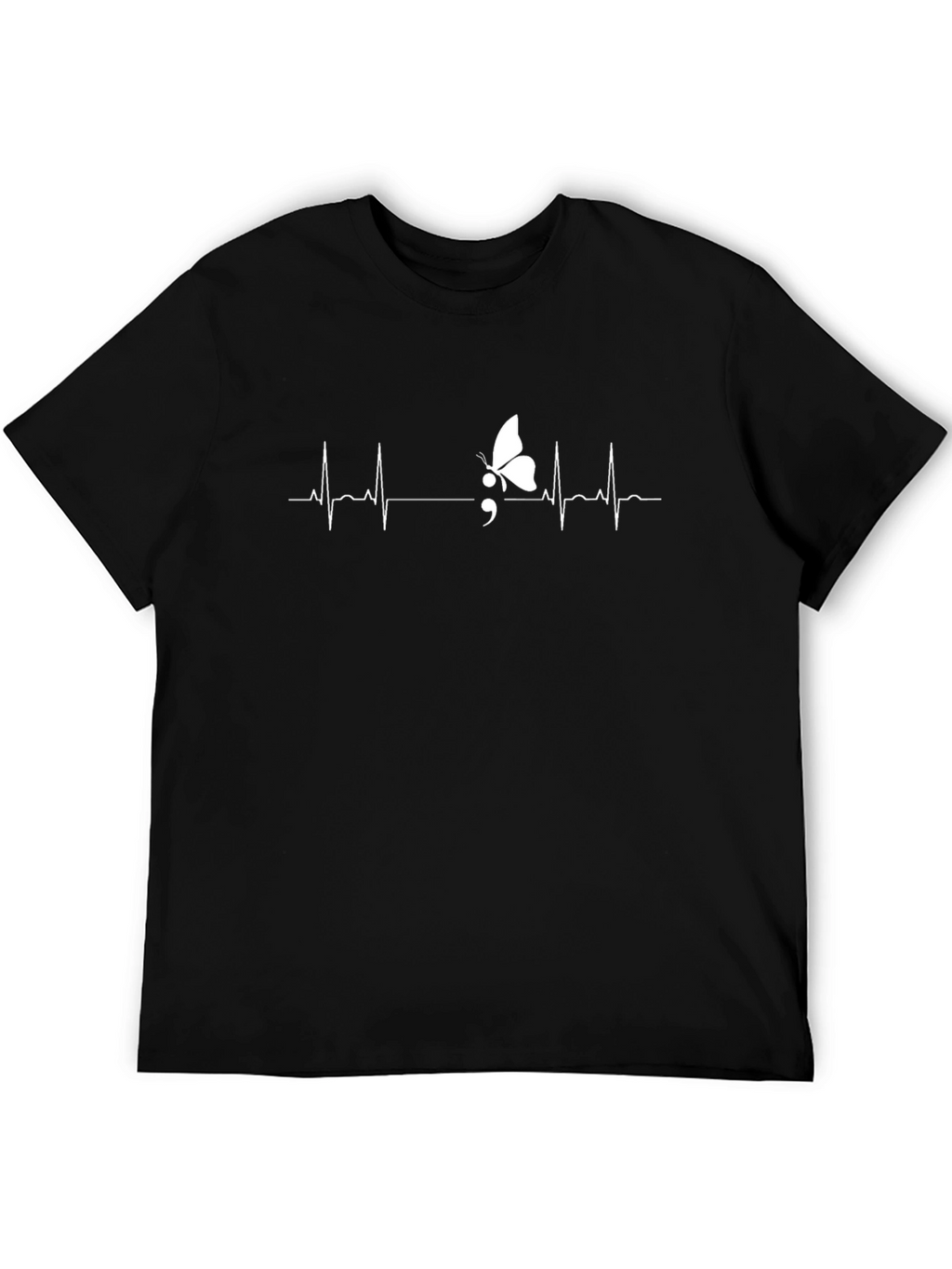 Semicolon Butterfly Heartbeat T-Shirt