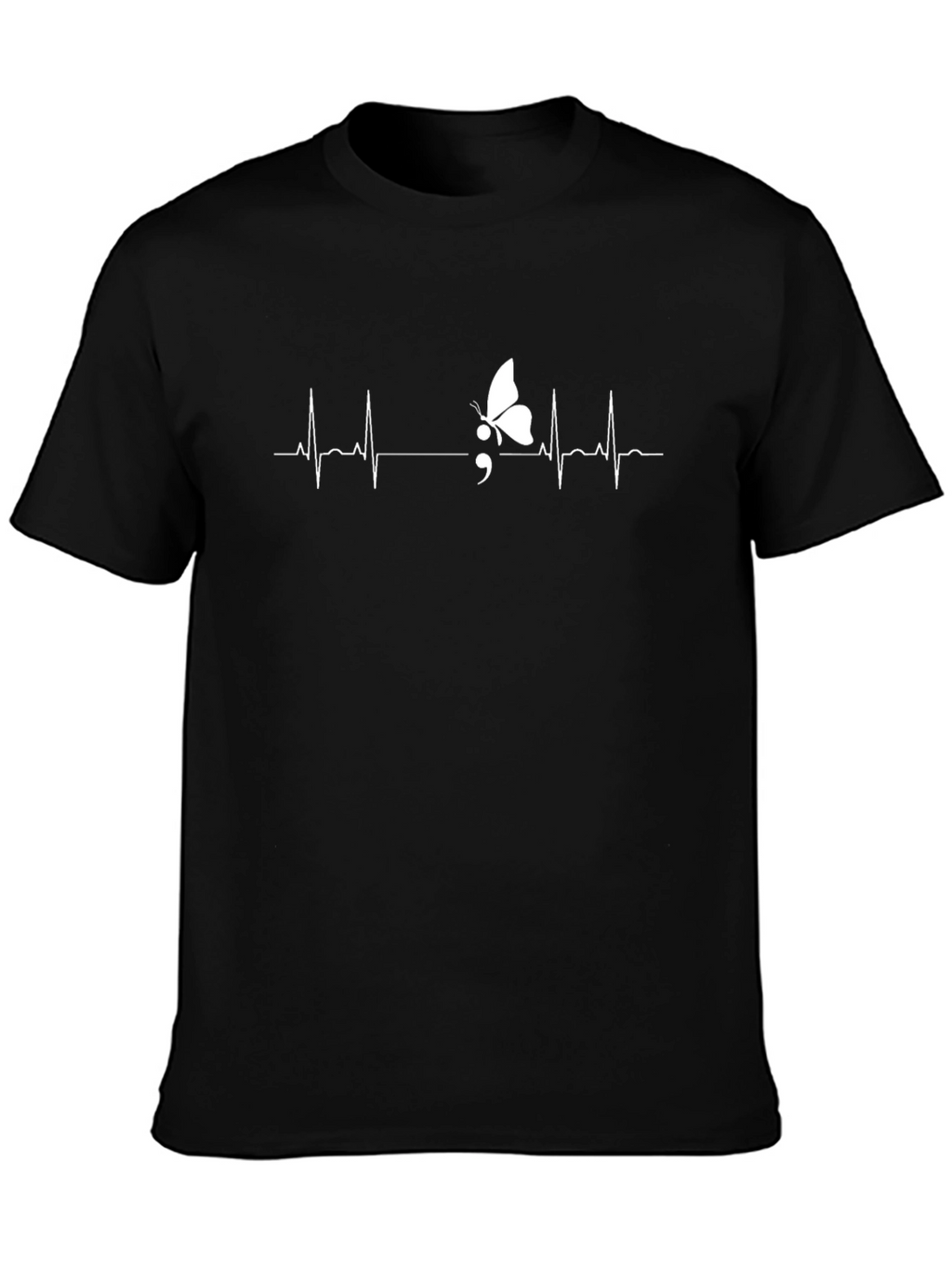 Semicolon Butterfly Heartbeat T-Shirt