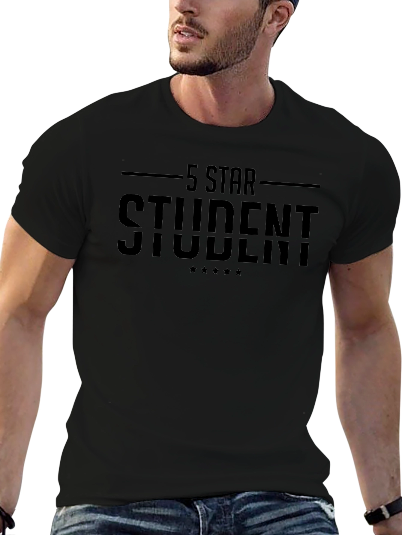 5 Star Student Black Graphic Tee