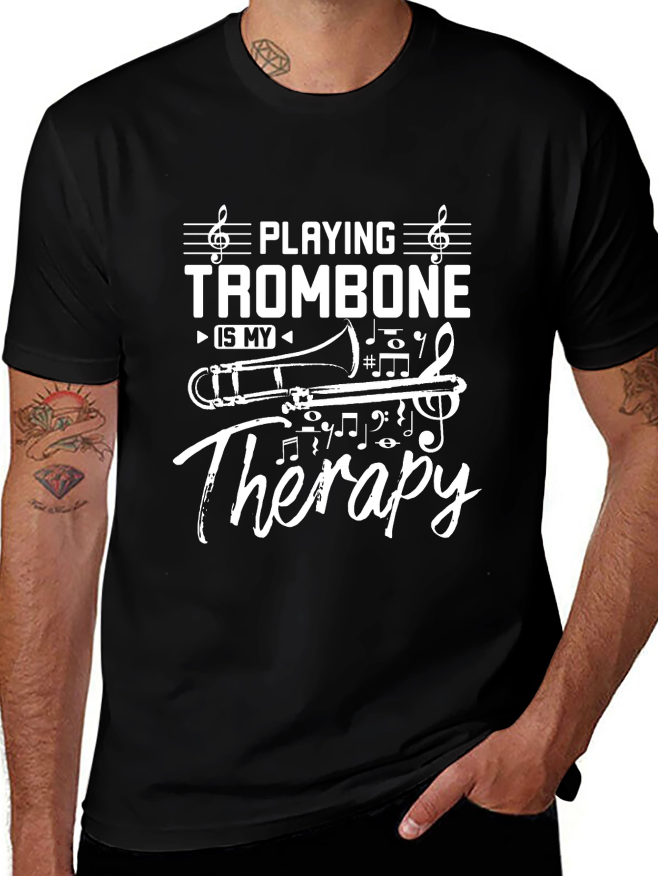 Trombone Therapy T-Shirt - Musicians Humor Tee