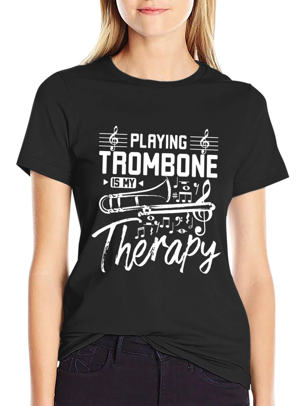 Trombone Therapy T-Shirt - Musicians Humor Tee