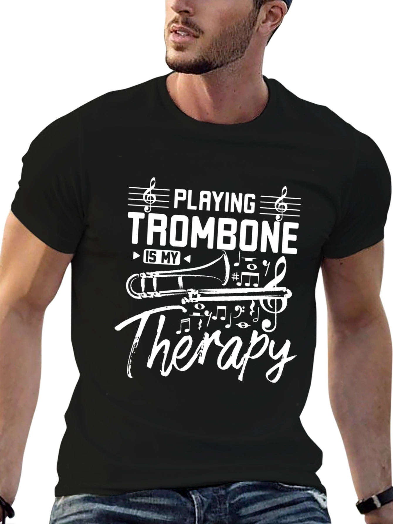 Trombone Therapy T-Shirt - Musicians Humor Tee