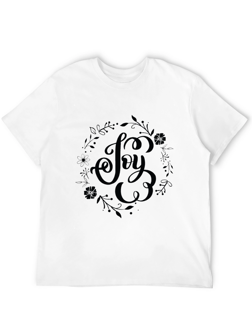 Joy Floral Graphic Black T-Shirt
