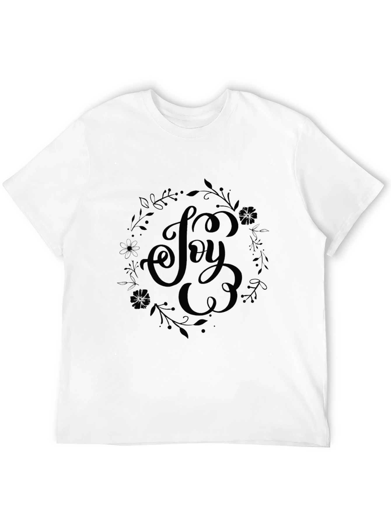 Joy Floral Graphic Black T-Shirt