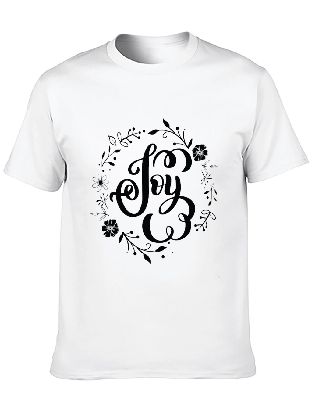 Joy Floral Graphic Black T-Shirt