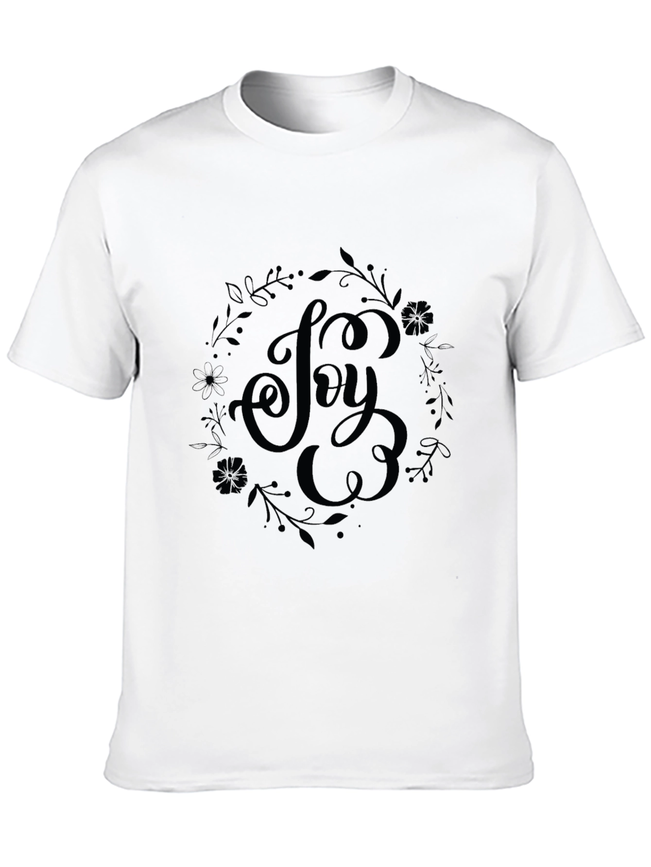 Joy Floral Graphic Black T-Shirt