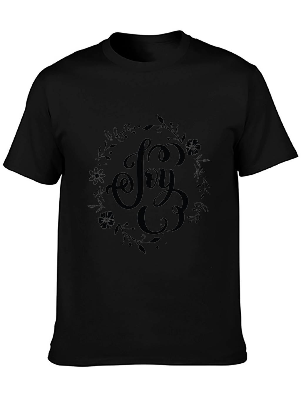 Joy Floral Graphic Black T-Shirt