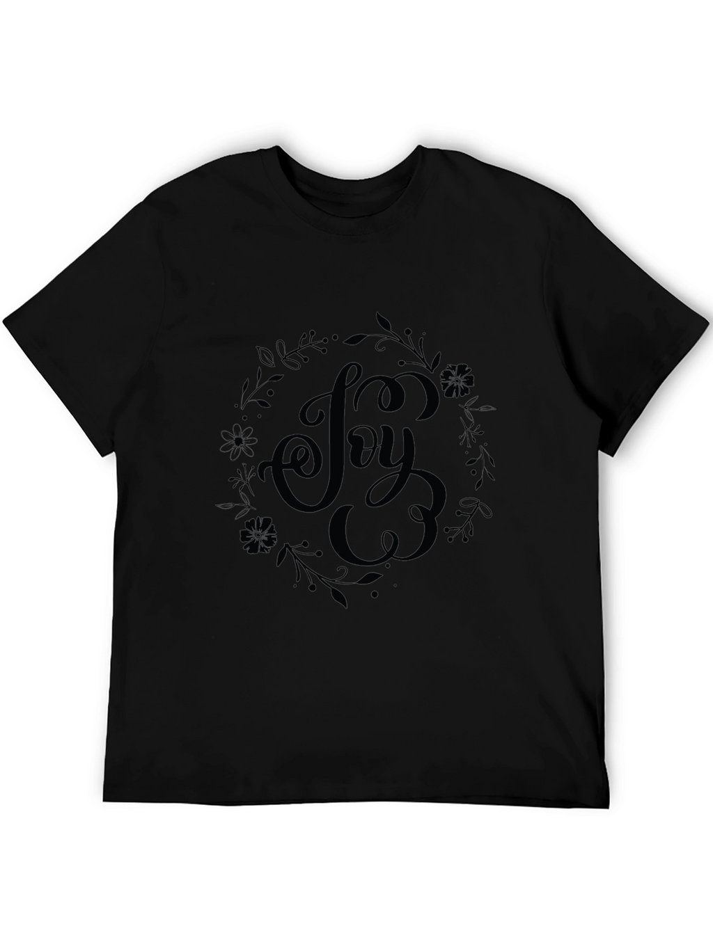 Joy Floral Graphic Black T-Shirt