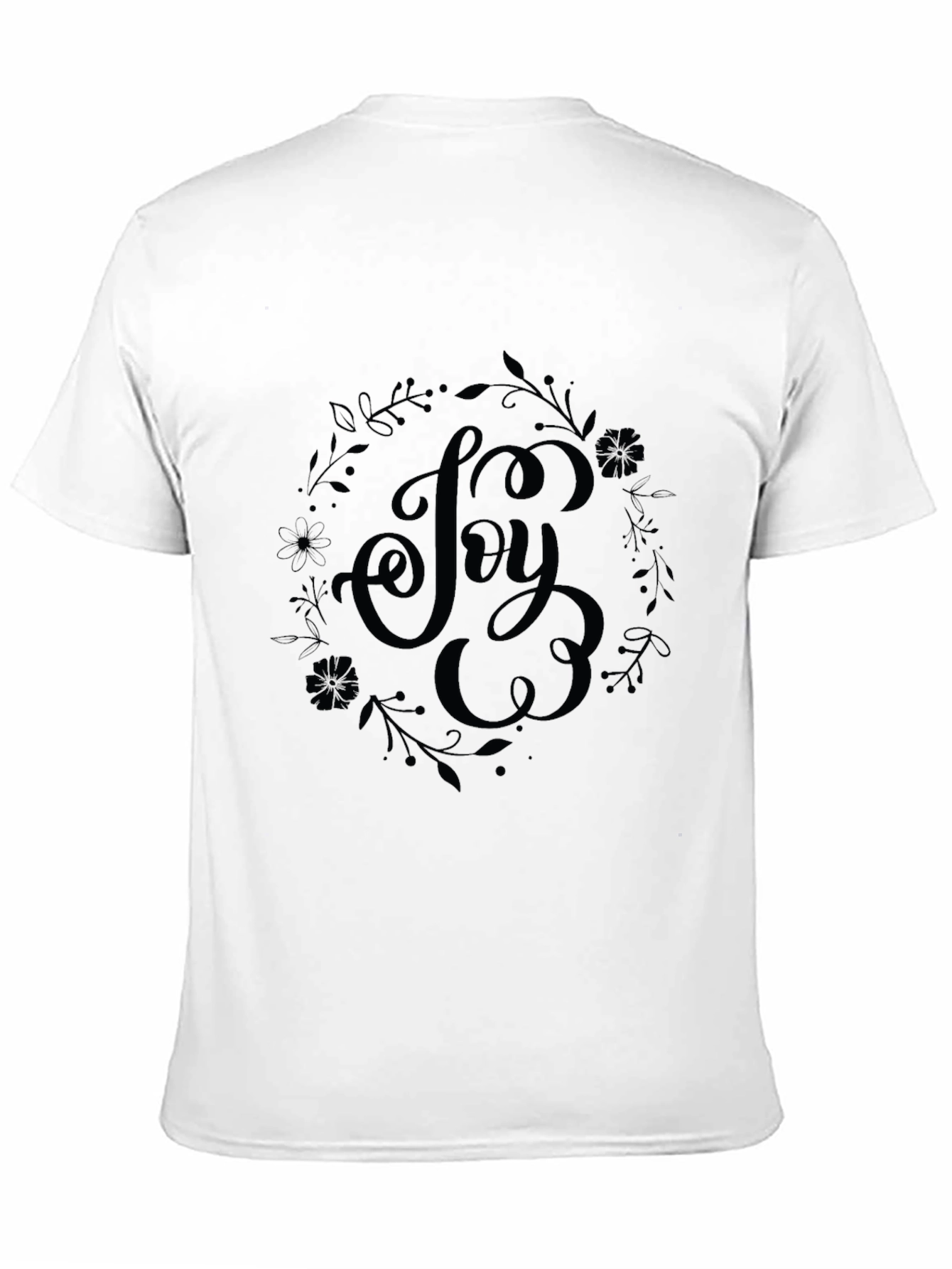 Joy Floral Graphic Black T-Shirt
