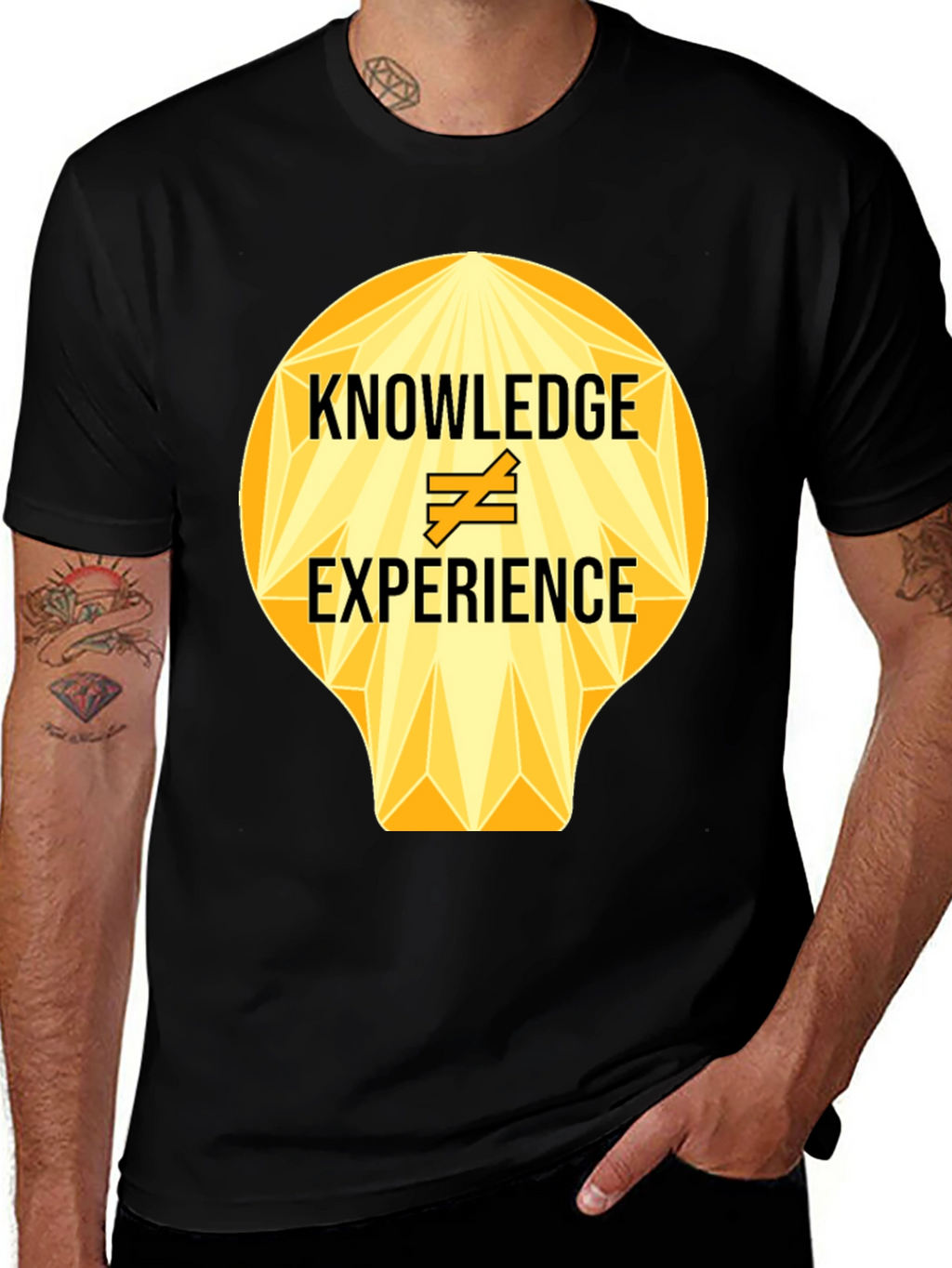 Knowledge vs Experience Graphic Tee - Black